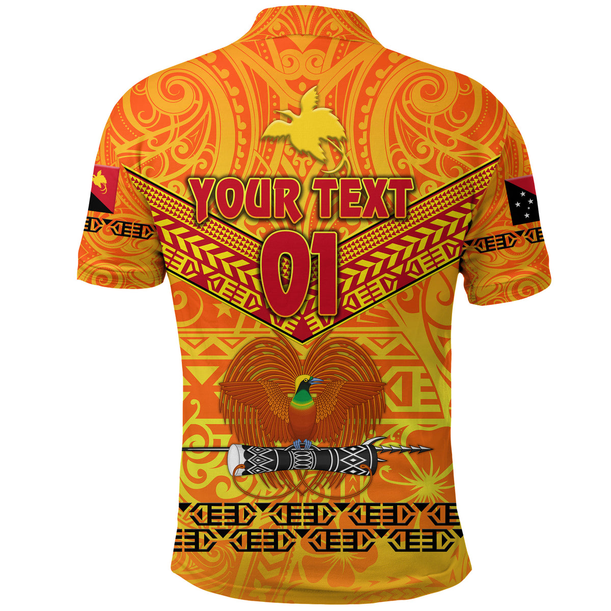 Custom Papua New Guinea Kumuls Polo Shirt Simple Style Yellow Vibes LT8 - Polynesian Pride