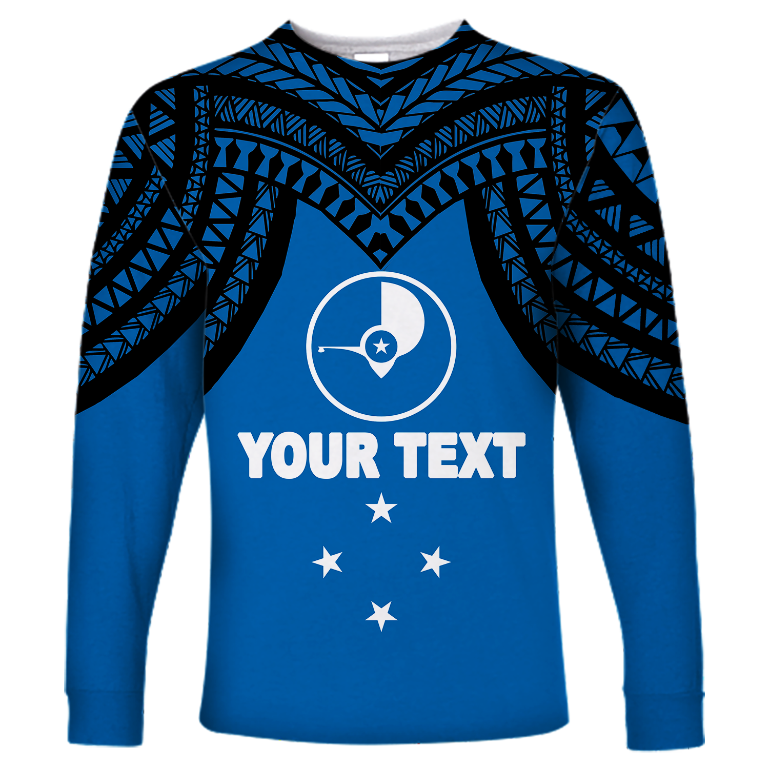 (Custom Personalised) Micronesia Yap - Proud Yapese Long Sleeve Shirt - LT12 Unisex Blue - Polynesian Pride