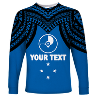 (Custom Personalised) Micronesia Yap - Proud Yapese Long Sleeve Shirt - LT12 Unisex Blue - Polynesian Pride
