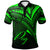 Papua New Guinea Polo Shirt Green Color Cross Style Unisex Black - Polynesian Pride