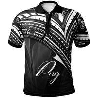 Papua New Guinea Polo Shirt Cross Style Unisex Black - Polynesian Pride