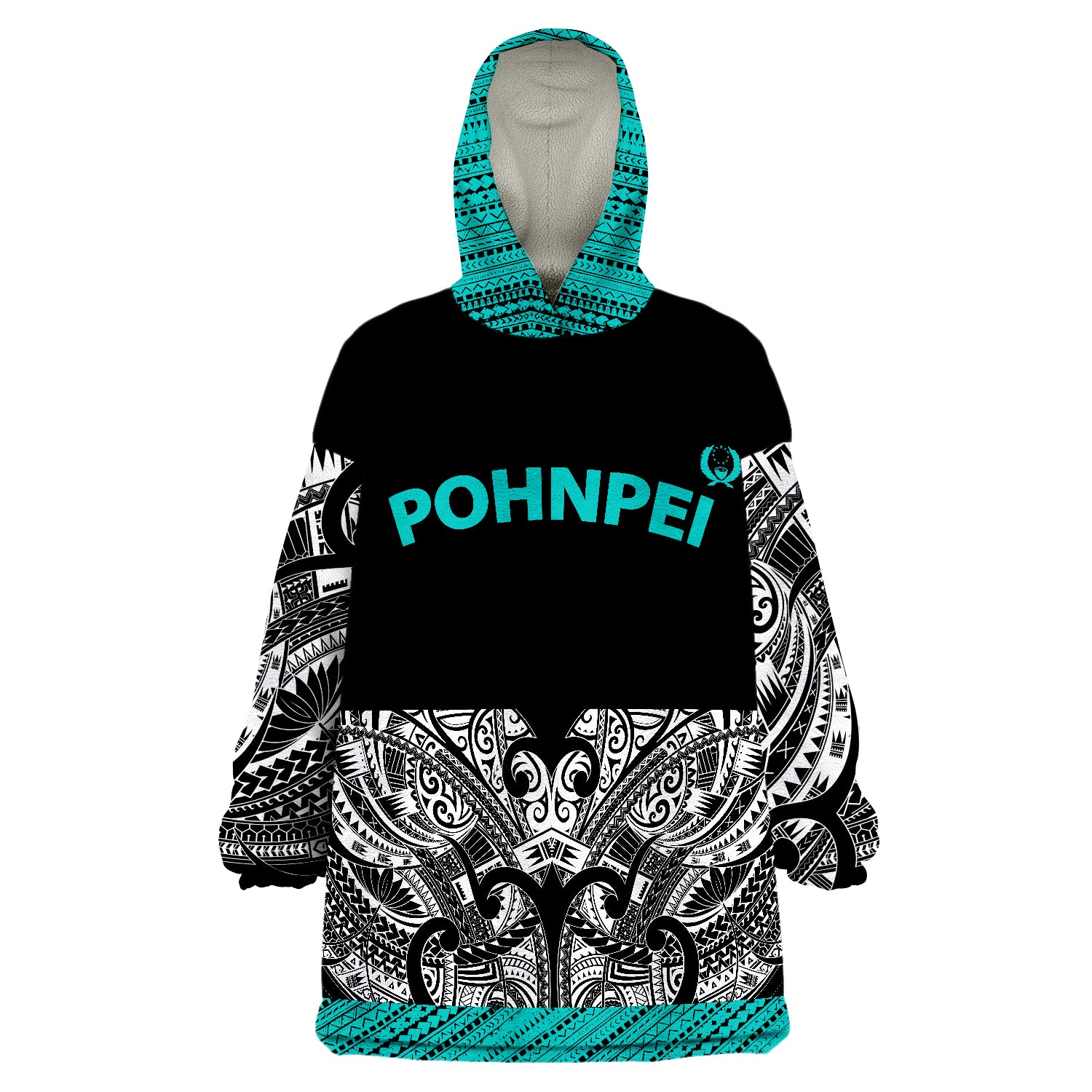 Pohnpei Minimalist Style Wearable Blanket Hoodie LT9 Unisex One Size - Polynesian Pride