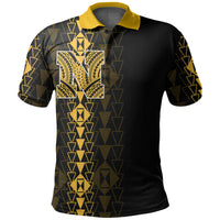 Hawaii Nanakuli High Mix Kakau Polo Shirt LT6 Yellow - Polynesian Pride