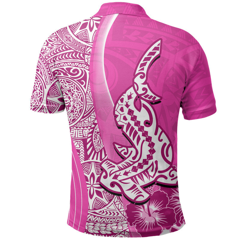 Hawaiian Shark Polynesian Polo Shirt Vibe Pink Style LT6 - Polynesian Pride