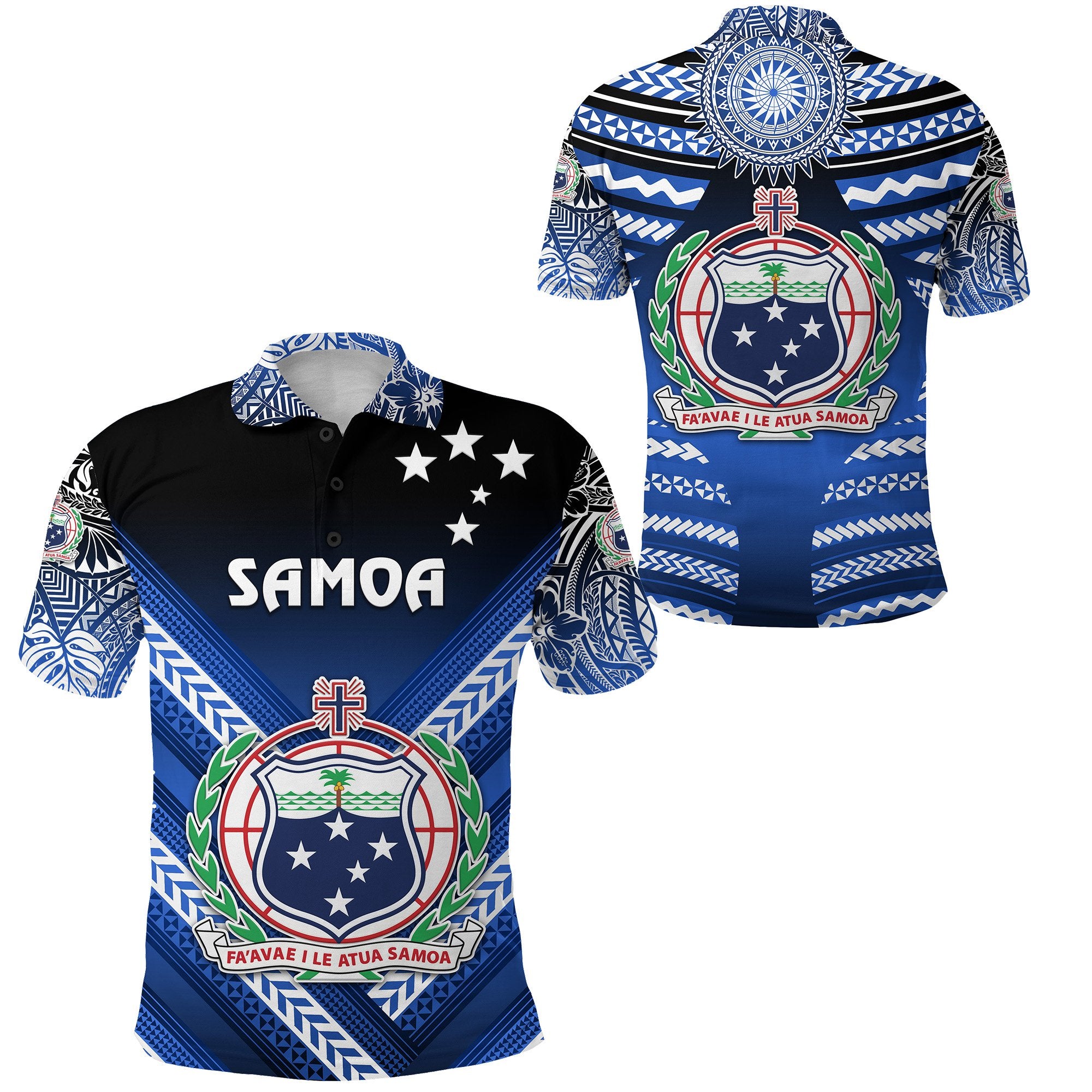 Manu Samoa Rugby Polo Shirt Creative Style Blue Unisex Blue - Polynesian Pride