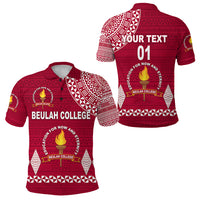 Custom Tonga Beulah College Polo Shirt Simple Style, Custom Text and Number LT8 Maroon - Polynesian Pride