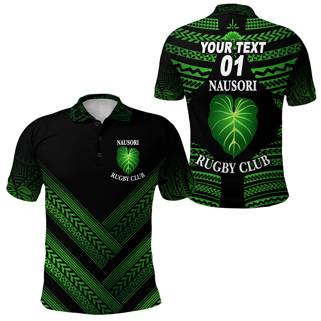 Custom Fiji Nausori Rugby Polo Shirt Creative Style, Custom Text and Number LT8 Unisex Black - Polynesian Pride