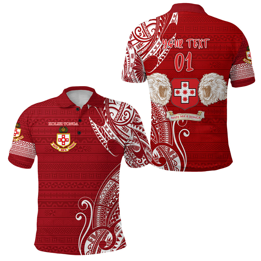 Custom Kolisi Tonga Mate Maa Tonga Polo Shirt Laione Ashburton Old Boys, Custom Text and Number LT8 Unisex Red - Polynesian Pride