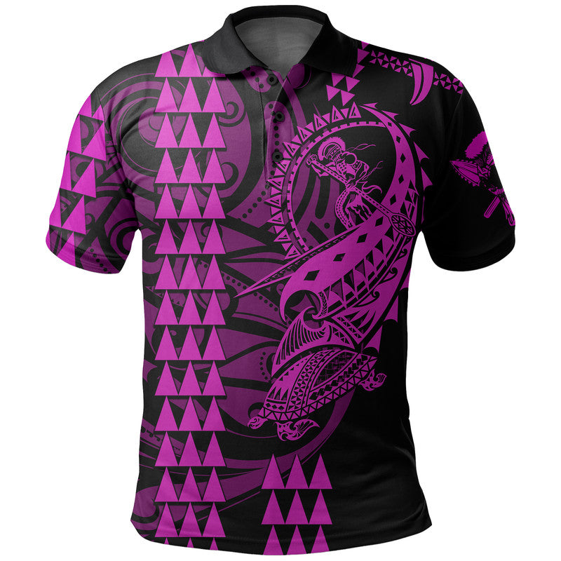 Custom Hawaii Polynesian Warrior Kakau Polo Shirt Purple LT6 Purple - Polynesian Pride