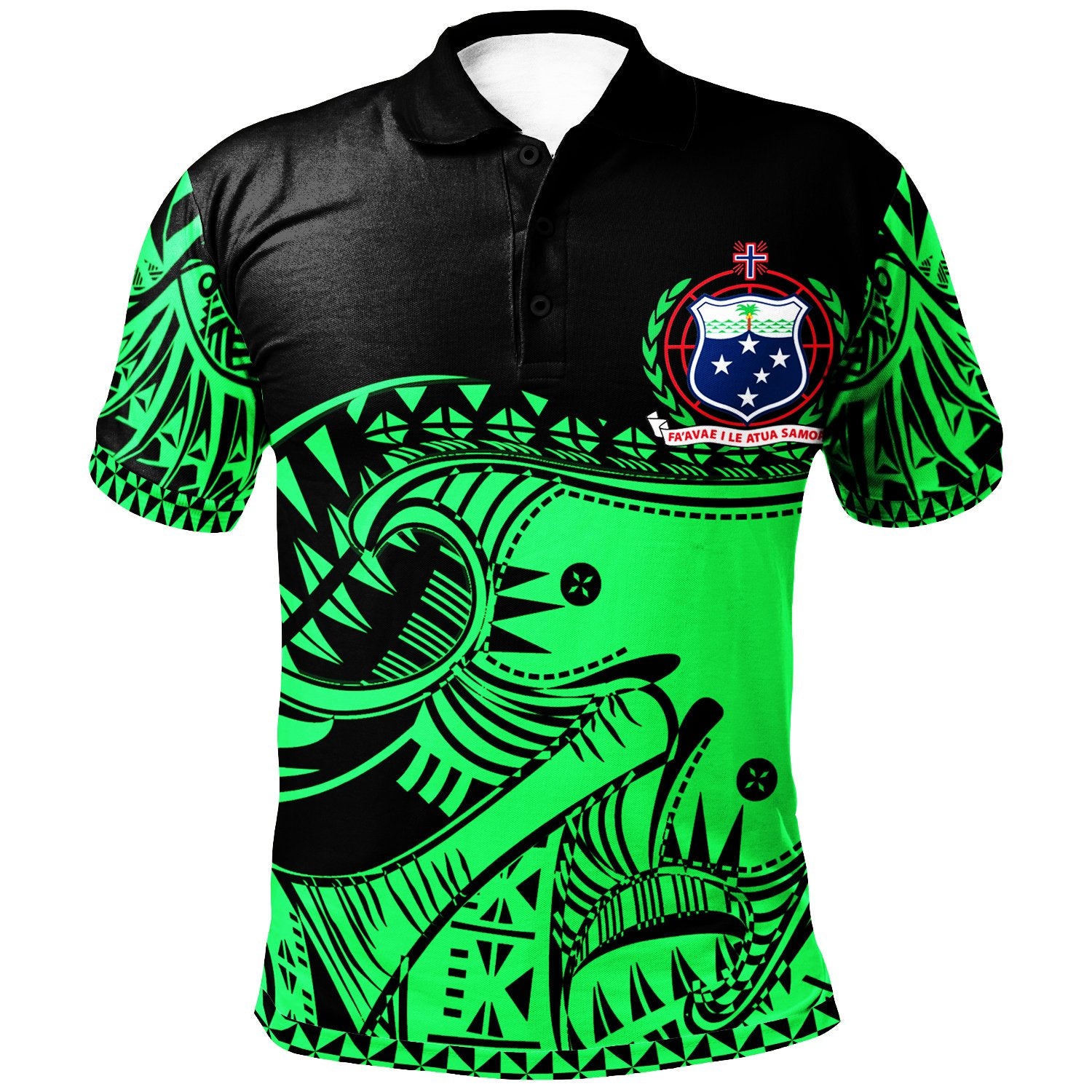 Samoa Custom Polo Shirt Dynamic Sport Style Green Neon Color Unisex Green - Polynesian Pride