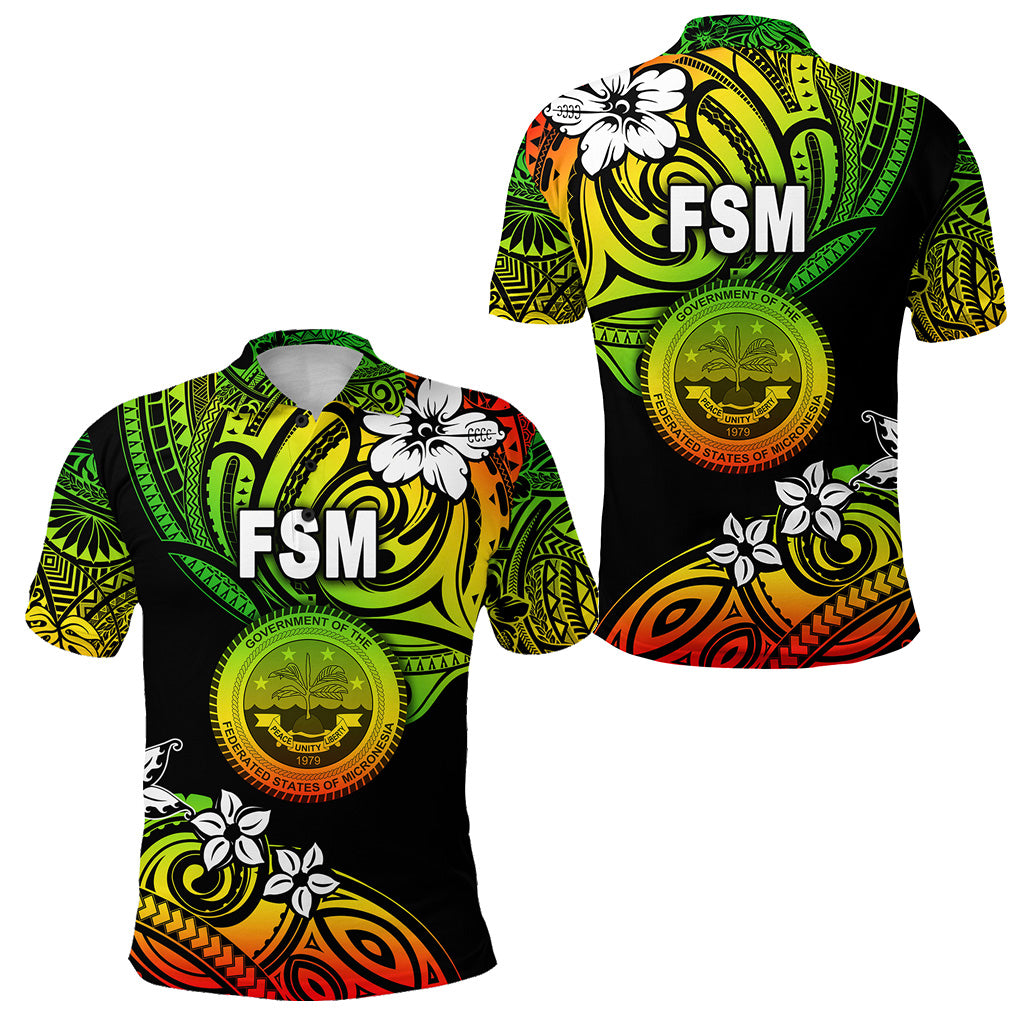 Federated States of Micronesia Polo Shirt Unique Vibes Reggae LT8 Unisex Reggae - Polynesian Pride
