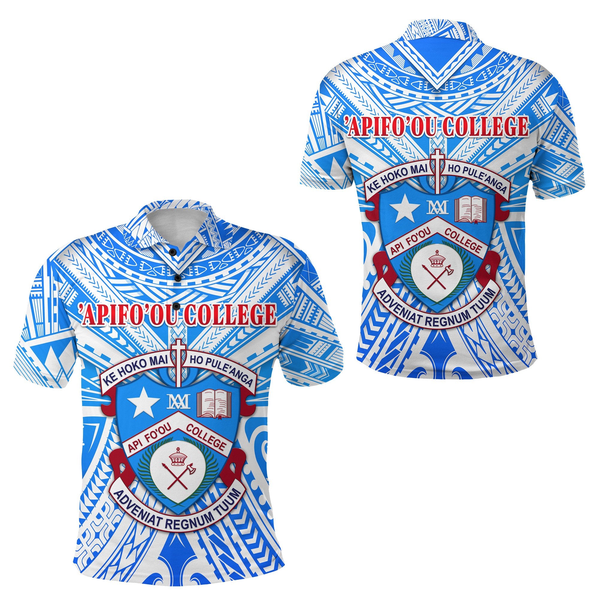 Kolisi Apifoou College Polo Shirt Tonga Unisex Blue - Polynesian Pride