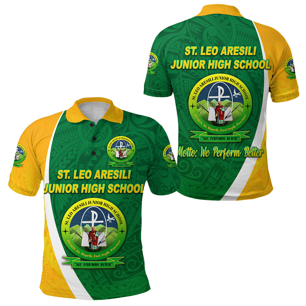 St. Leo Aresili Junior High School Polo Shirt Simple Style LT8 Unisex Green - Polynesian Pride