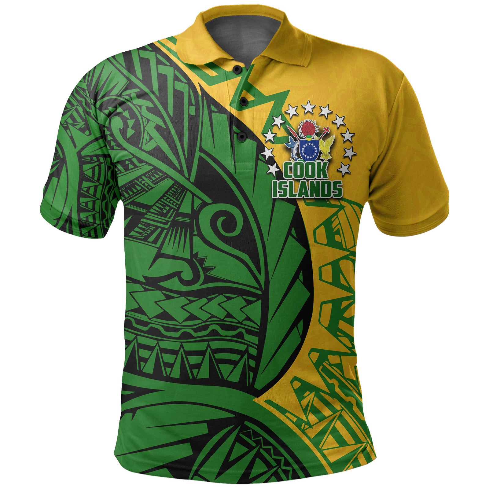 Custom Cook Islands Polo Shirt Polynesian Style LT6 Green - Polynesian Pride