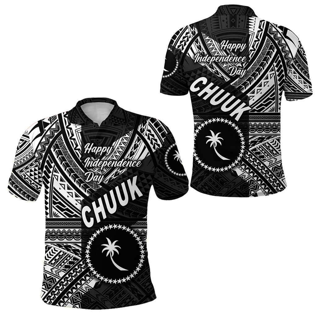 FSM Chuuk Polo Shirt Happy Independence Day Original Vibes Black LT8 Unisex Black - Polynesian Pride