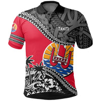 Tahiti Polo Shirt Fall In The Wave K7 Unisex Black - Polynesian Pride