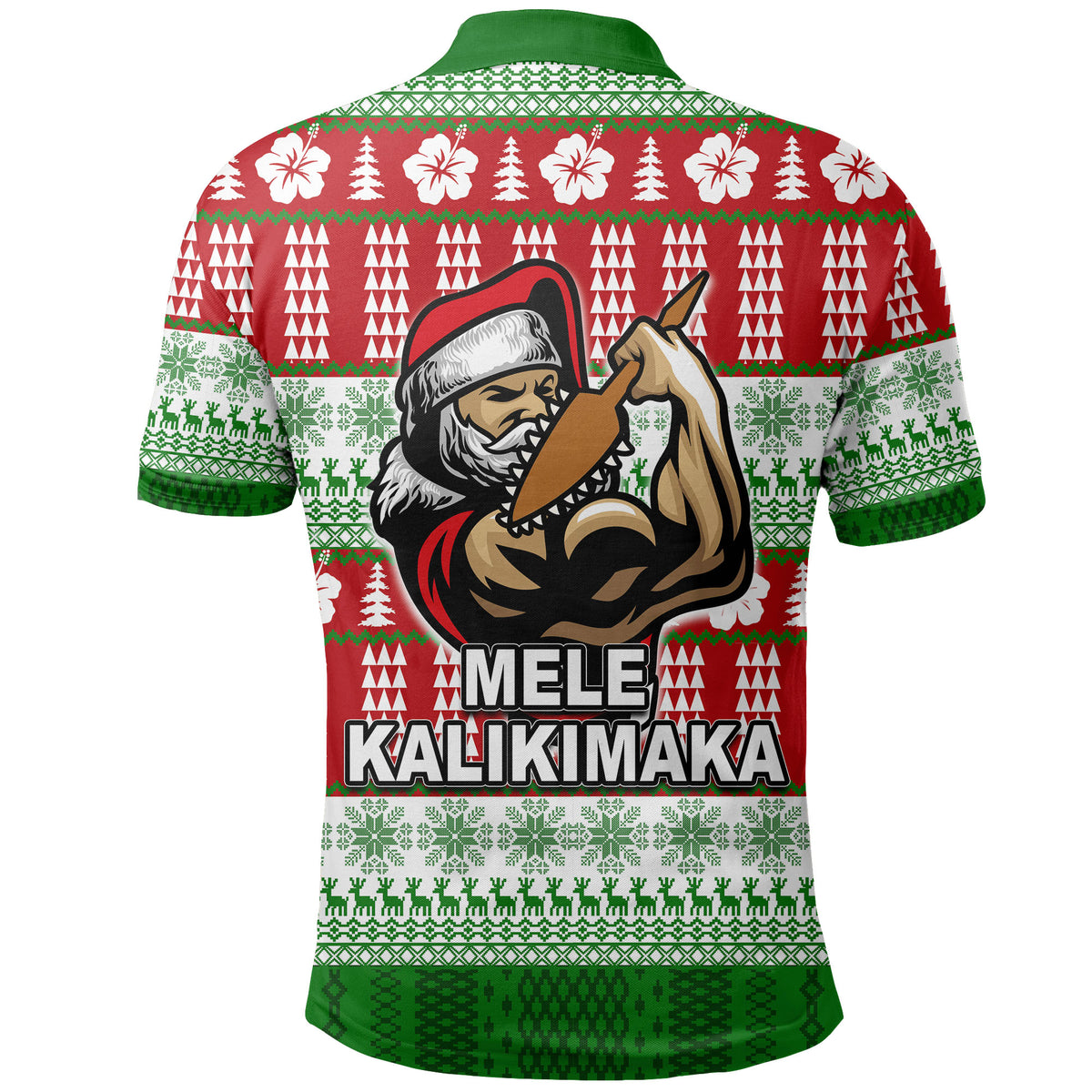 Hawaiian Santa Claus Warrior Polo Shirt Christmas LT6 - Polynesian Pride