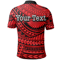Custom Happy Fathers Day Polo Shirt Polynesian Patterns Red Style LT6 - Polynesian Pride