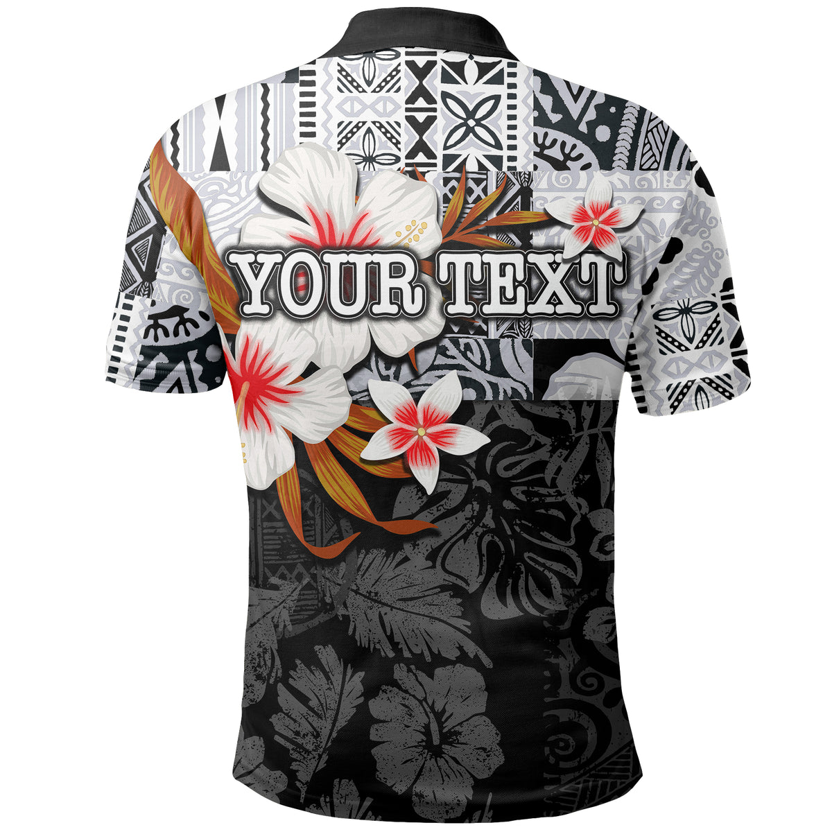 Custom Hawaii Fish Hook Polo Shirt Black Style LT6 - Polynesian Pride