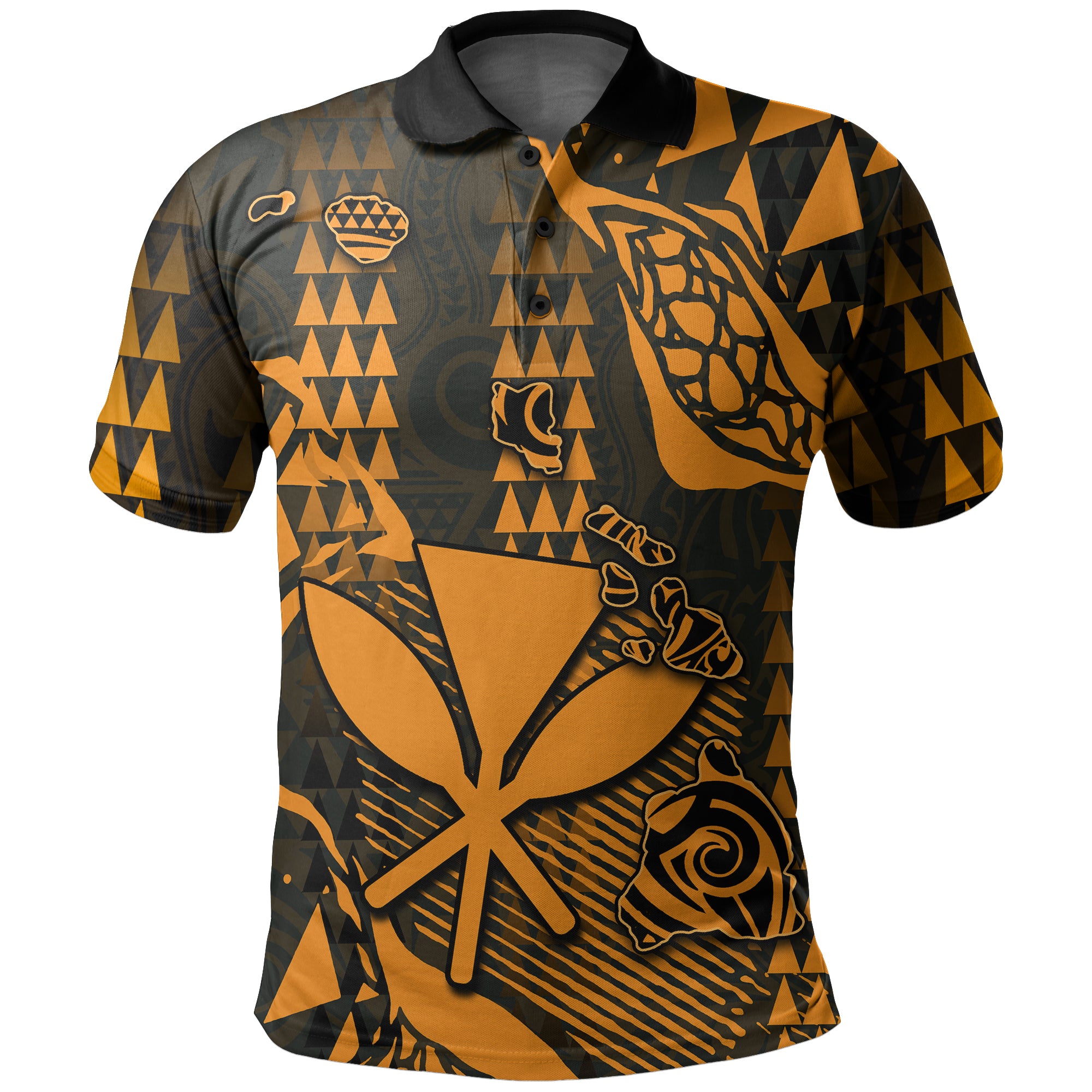 Custom Hawaii Kanaka Map Polo Shirt Orange Style LT6 Unisex Orange - Polynesian Pride