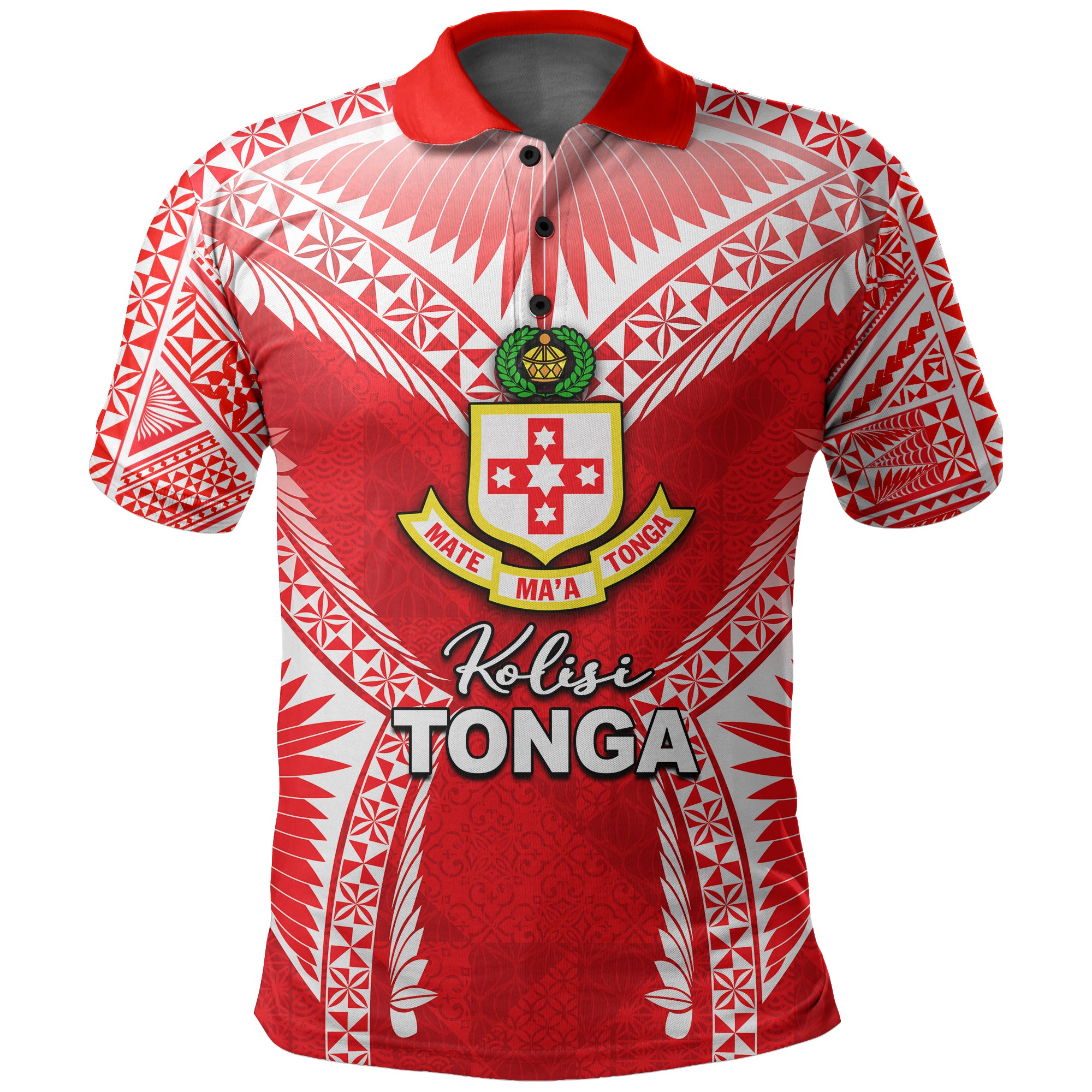 Custom Kolisi Tonga Polo Shirt Red Style LT6 Unisex Red - Polynesian Pride