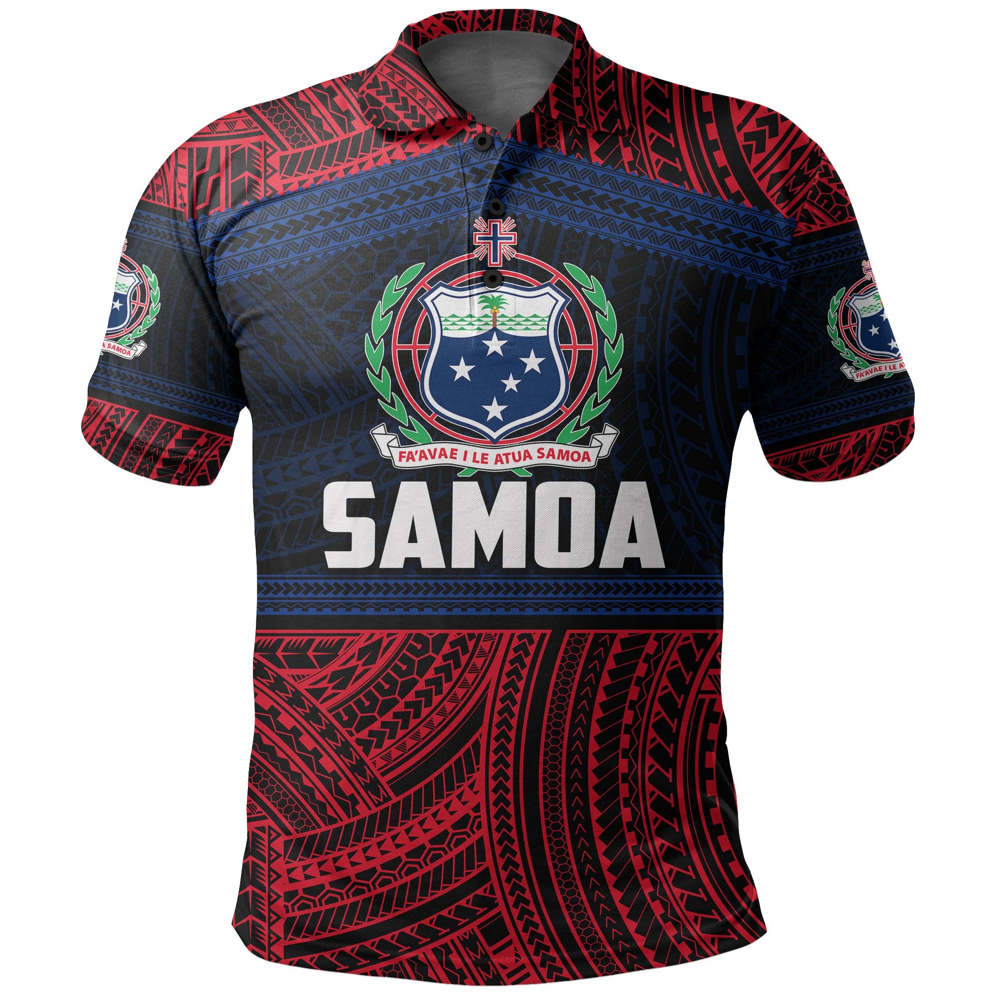 Samoa Rugby Polynesian Patterns Polo Shirt Red 1 Unisex Red - Polynesian Pride