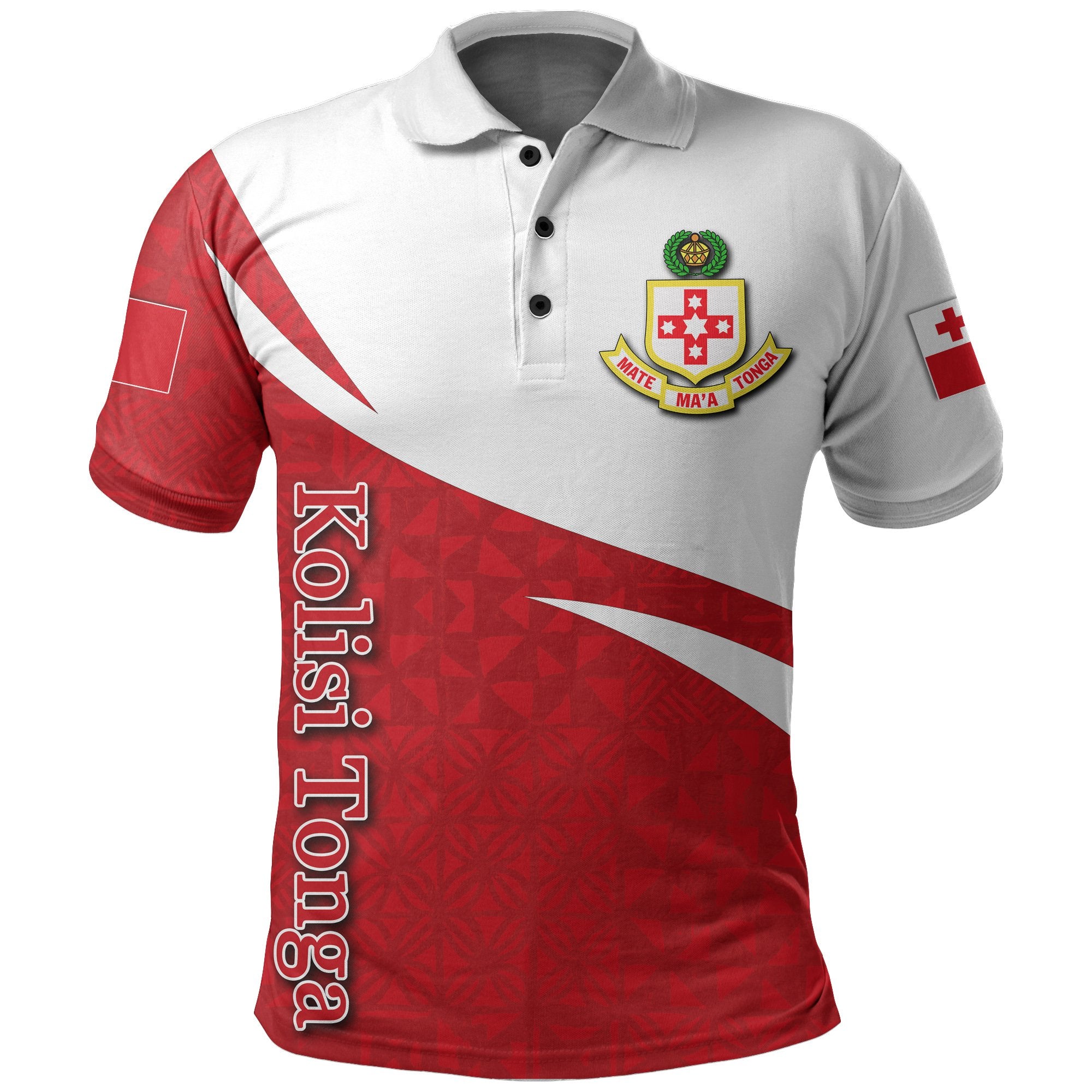 Kolisi Tonga Polo Shirt Tongan Patterns Style Unisex Red - Polynesian Pride