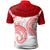 Tonga Custom Polo Shirt Unique Serrated Texture White Red - Polynesian Pride