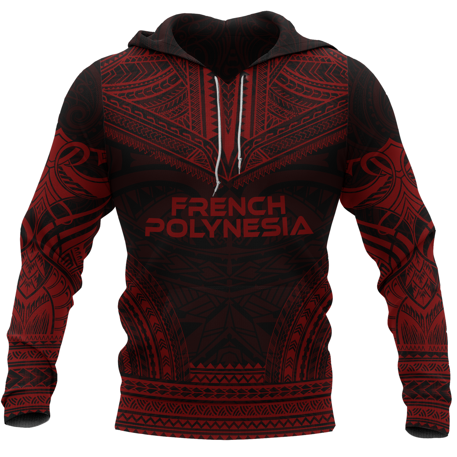 French Polynesia Red Chief Hoodie Unisex Black - Red - Polynesian Pride