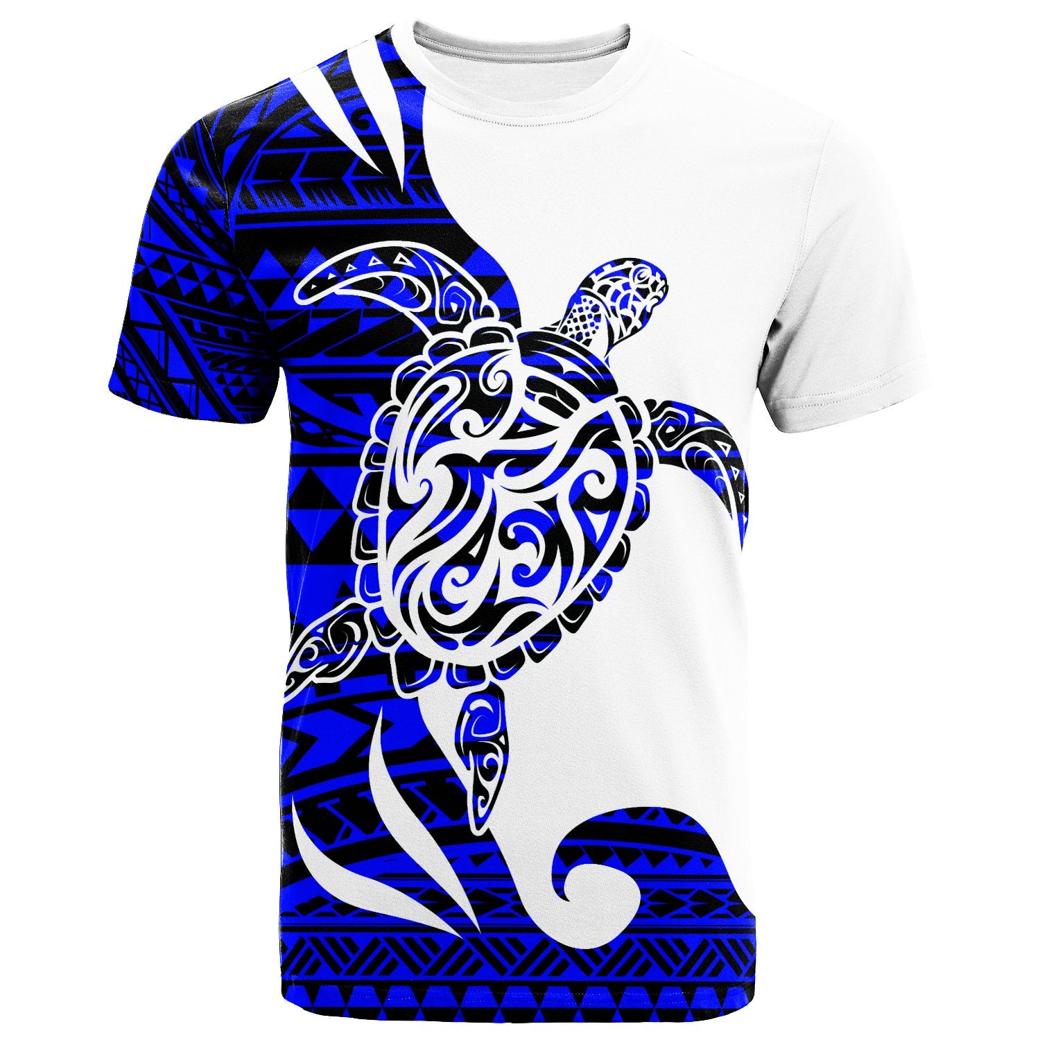 Polynesian Custom T Shirt Mega Turtle Unisex Blue - Polynesian Pride