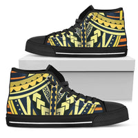Polynesian Tattoo High Top Shoes Unisex Black - Polynesian Pride