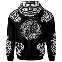 Polynesian Zip up Hoodie Polynesian Shark Tattoo - Polynesian Pride
