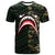 Marshall Islands Custom T Shirt Shark Cartoon In Camo Syle Unisex Camo - Polynesian Pride