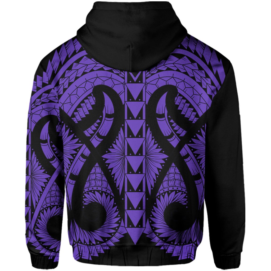 Hawaii Polynesian Zip Hoodie In My Heart Ryan Style Purple - Polynesian Pride