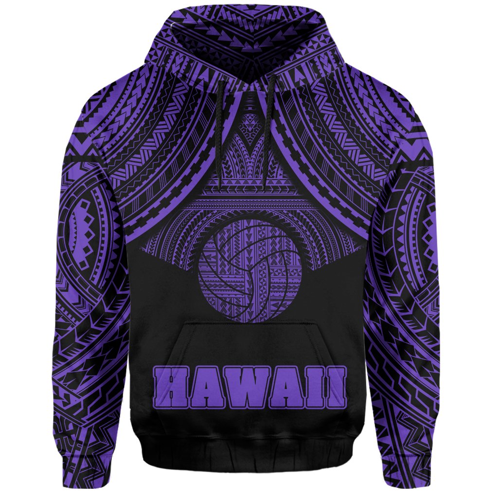Polynesian Volleyball Hawaii Hoodie Purple - Polynesian Pride