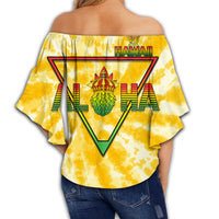 Hawaii Pineapple Crown Off Shoulder Waist Wrap Top - Queen - AH - Polynesian Pride