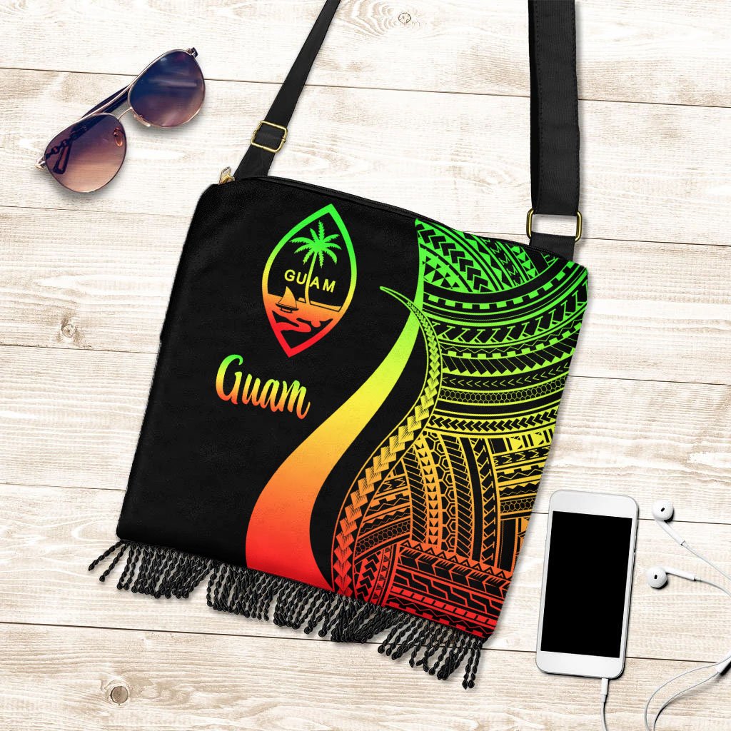 Guam Boho Handbag - Reggae Polynesian Tentacle Tribal Pattern Boho Handbag One Size Reggae - Polynesian Pride