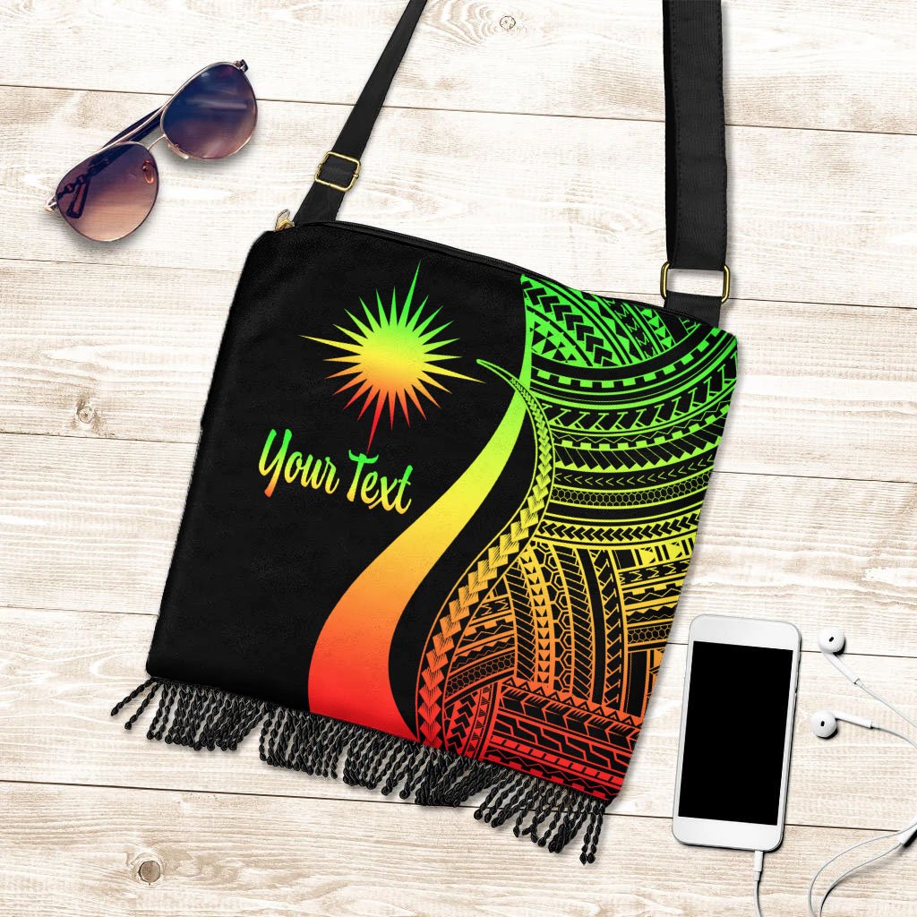 Marshall Islands Custom Personalised Boho Handbag - Reggae Polynesian Tentacle Tribal Pattern Boho Handbag One Size Reggae - Polynesian Pride