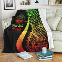 Marshall Islands Premium Blanket - Reggae Polynesian Tentacle Tribal Pattern Crest - Polynesian Pride