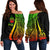 Vanuatu Custom Personalised Women's Off Shoulder Sweater - Reggae Polynesian Tentacle Tribal Pattern Art - Polynesian Pride