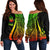 Vanuatu Women's Off Shoulder Sweater - Reggae Polynesian Tentacle Tribal Pattern Art - Polynesian Pride