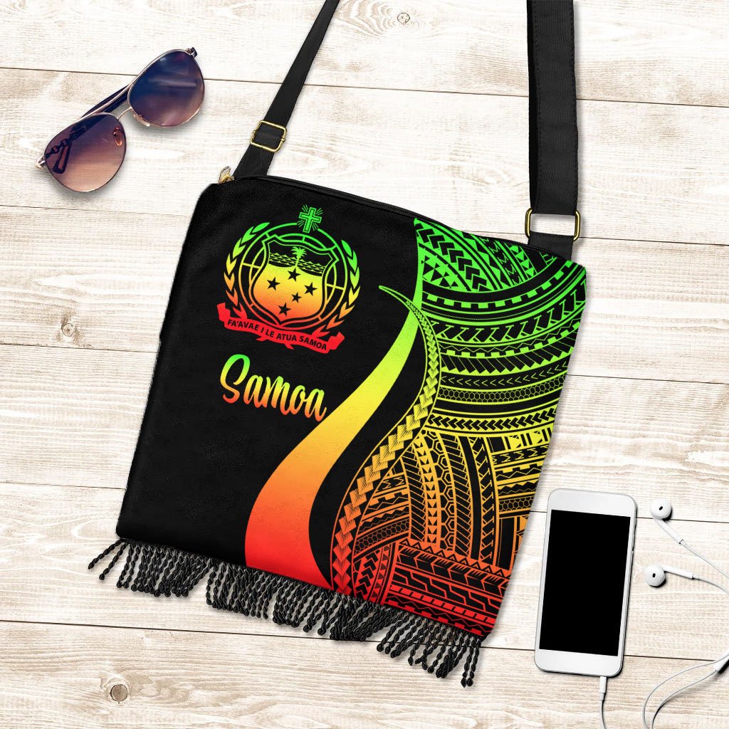 Samoa Boho Handbag - Reggae Polynesian Tentacle Tribal Pattern Boho Handbag One Size Reggae - Polynesian Pride