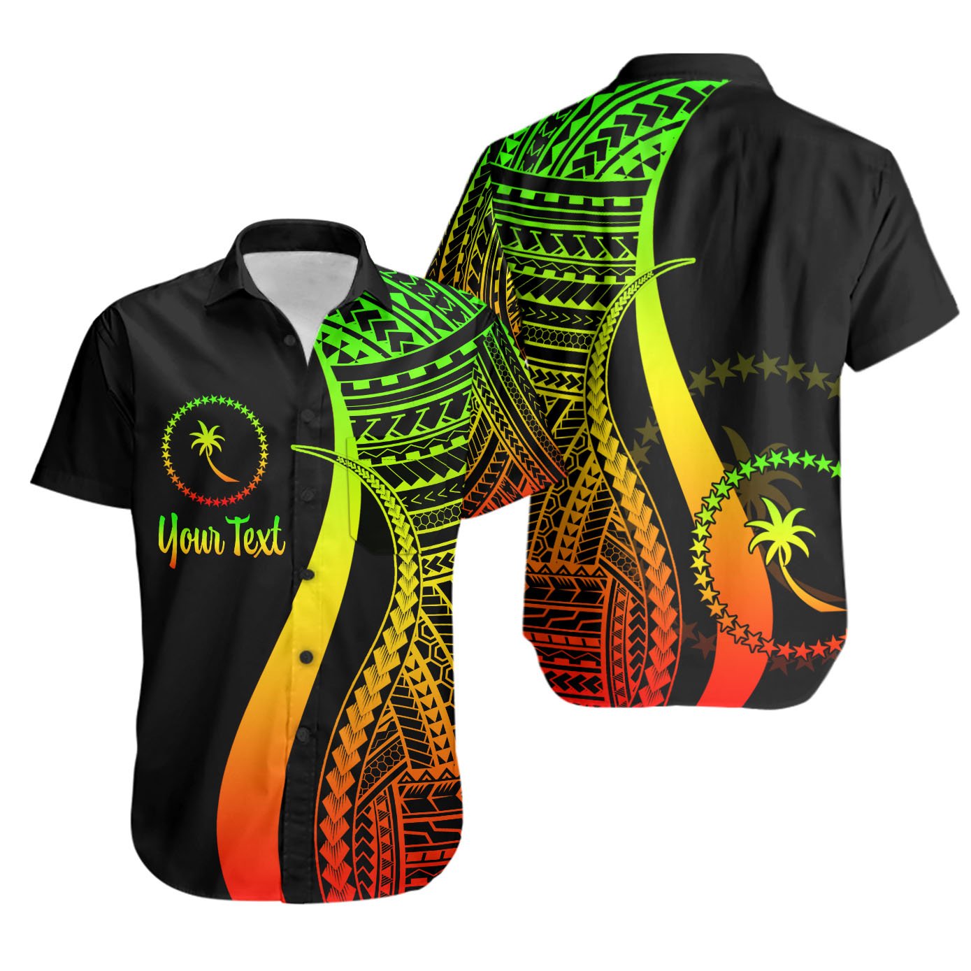 Chuuk Custom Personalised Short Sleeve Shirts - Reggae Polynesian Tentacle Tribal Pattern Unisex Reggae - Polynesian Pride