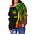 Samoa Women's Off Shoulder Sweater - Reggae Polynesian Tentacle Tribal Pattern - Polynesian Pride