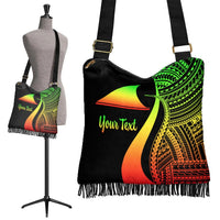 Tokelau Custom Personalised Boho Handbag - Reggae Polynesian Tentacle Tribal Pattern - Polynesian Pride