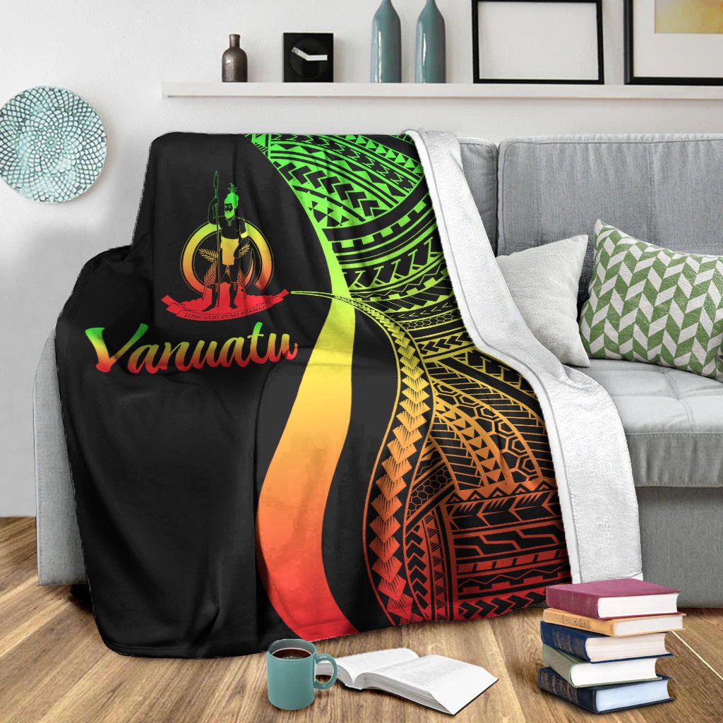 Vanuatu Premium Blanket - Reggae Polynesian Tentacle Tribal Pattern - Polynesian Pride
