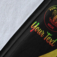 Niue Custom Personalised Premium Blanket - Reggae Polynesian Tentacle Tribal Pattern - Polynesian Pride