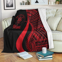 Niue Premium Blanket - Red Polynesian Tentacle Tribal Pattern - Polynesian Pride