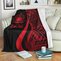 Samoa Custom Personalised Premium Blanket - Red Polynesian Tentacle Tribal Pattern - Polynesian Pride