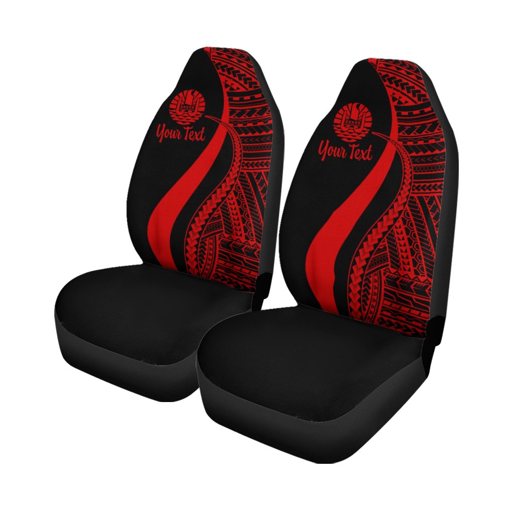 Tahiti Custom Personalised Car Seat Covers - Red Polynesian Tentacle Tribal Pattern - Polynesian Pride